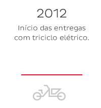 2012 - Início das entregas com triciclo elétrico.